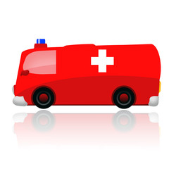 Ambulance car isolated on white background