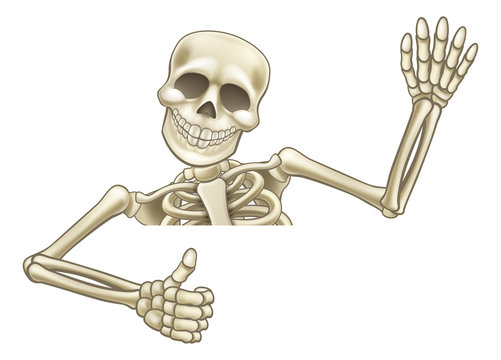 Thumbs Up Cartoon Halloween Skeleton