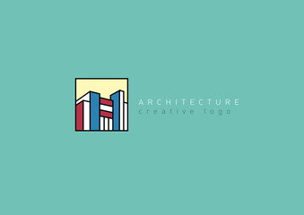 logo on the architectural theme in a linear style