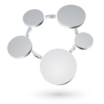 Abstract 3D metallic circles blank diagram