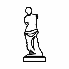 Statue of Venus de Milo icon in outline style on a white background