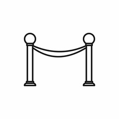 Barrier rope icon in outline style on a white background
