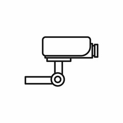 Surveillance camera icon in outline style on a white background