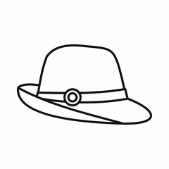 Hat icon in outline style on a white background