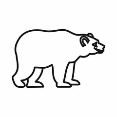 Bear icon in outline style on a white background