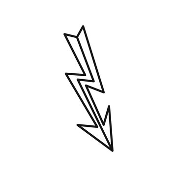 Lightning icon in outline style on a white background
