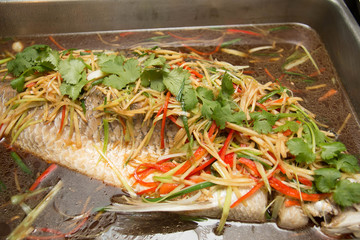  snapper fish steamed with soy sauce