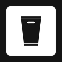 Dustbin icon in simple style isolated on white background. Sanitation symbol