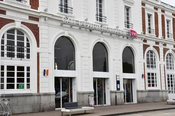 Printed roller blinds Train station Evreux, France - august 11 2016 : train station