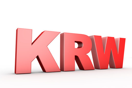 3d illustration sign krw