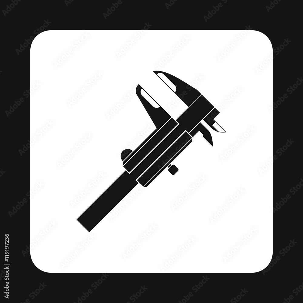 Poster caliper icon in simple style isolated on white background. tool symbol