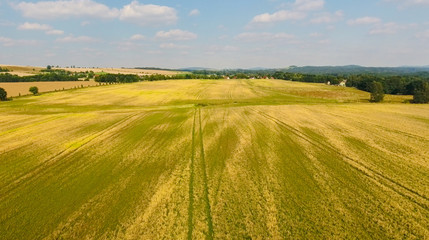 Obraz premium Beautiful aerial view of German countryside and meadows