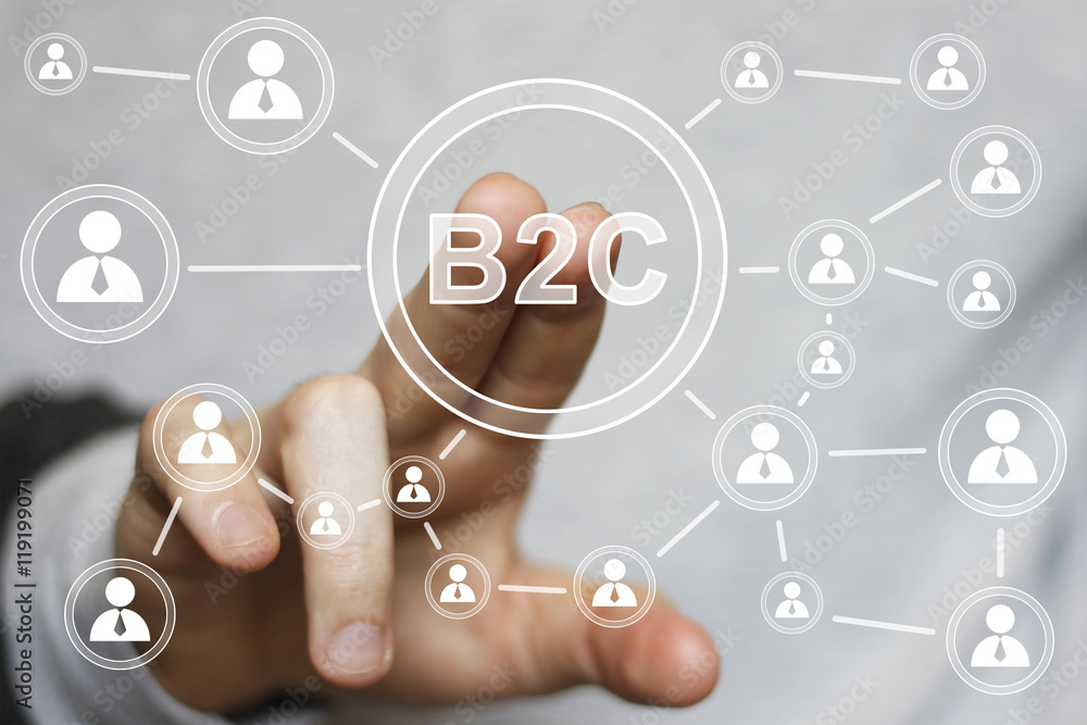 Poster business button b2c connection signal web icon