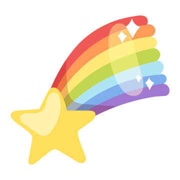 Rainbow vector icon isolated