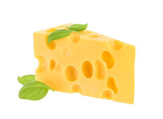 Piece of cheese isolated