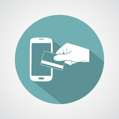 Credit Card and modern mobile phone   icon