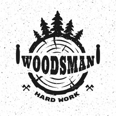 lumberjack emblem t-shirt design.