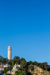 Fototapeta na wymiar Coit Tower on Blue