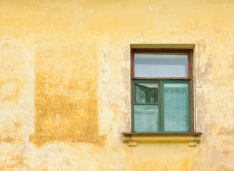 Fototapeta na wymiar Mysterious shadow of window on european old house