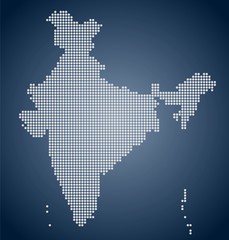 Fototapeta na wymiar The India Map - Pixel 
