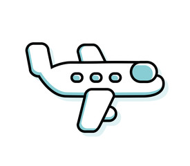 Jet airplane line icon.