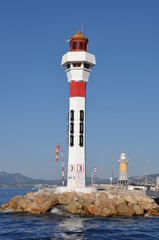 Lighthouse in Port Le Vieux in Cannes France