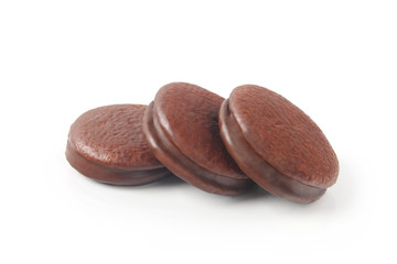 Chocolate Biscuits Isolated on White

