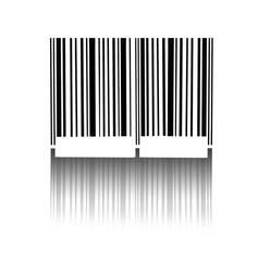 Barcode with the reflected shade isolated on white