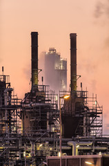 Industrial smokestacks, Port of Rotterdam