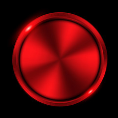 Glossy red metallic button