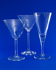 Various Empty Cocktail Glasses