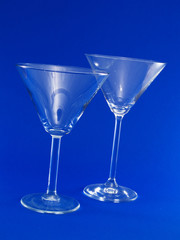 Two Empty Martini Glasses