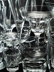 Various Empty Cocktail Glasses