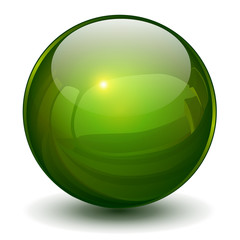 3D glass sphere green