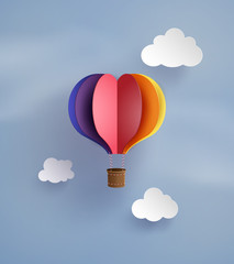 Obraz premium hot air balloon in a heart shape.