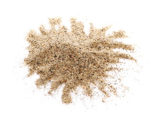 pile sand isolated on white background