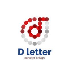 Vector modern minimalistic dotted letter concept logo