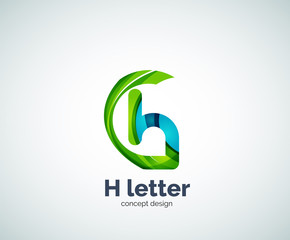 Abstract H geometric letter logo template