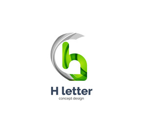 Abstract H geometric letter logo template