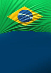 3D Abstract Brazil Flag, Brazilian Colors (3D Render)