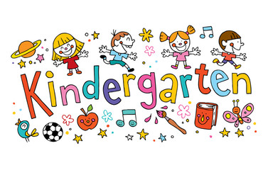 kindergarten unique hand lettering with kids
