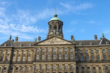 Fototapeta na wymiar Royal Palace on Dam Square in Amsterdam, the Netherlands