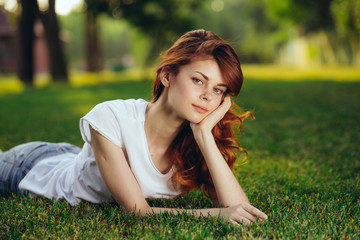 
woman relaxing in the park