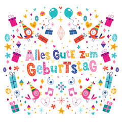 Fototapeta na wymiar Alles Gute zum Geburtstag Deutsch German Happy birthday vector design