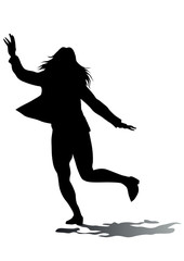 Young women in fitness classes on white background