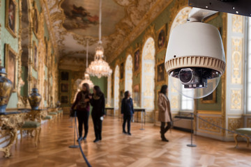 CCTV camera operating in museum