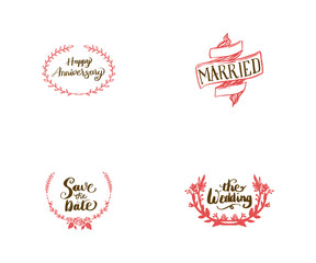 Ornate or floral graphic design wedding set