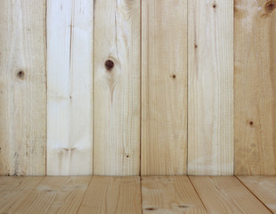 Wooden floor and wall for background texture.