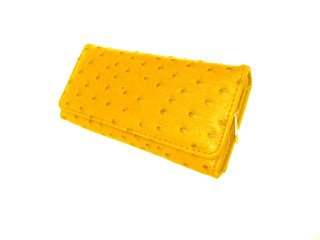 yellow purse on isolated