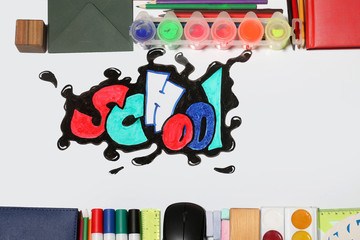 graffiti school word and supplies